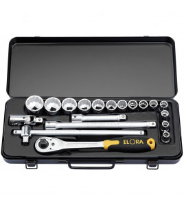 Elora Metric Socket Set, 1/2 Sq. Dr. (19 Piece)