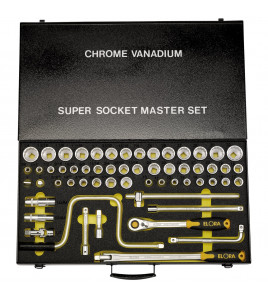 Elora Metric, Whitworth and Imperial Socket Set, 1/2 Sq. Dr. (58 Piece)