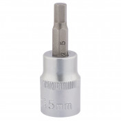 Socket with Hexagonal Bit, 3/8 Sq. Dr., 5mm