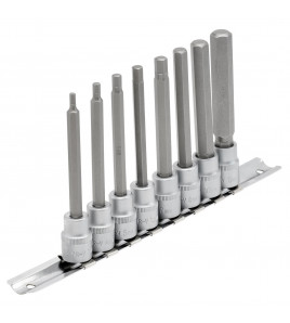 Draper Expert Long Metric Hex. Socket Bit Set, 3/8 Sq. Dr., 100mm (8 Piece)