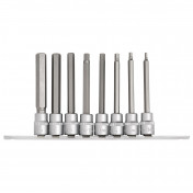 Draper Expert Long Metric Hex. Socket Bit Set, 3/8 Sq. Dr., 100mm (8 Piece)
