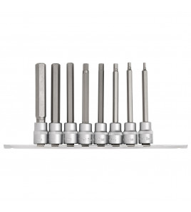 Draper Expert Long Metric Hex. Socket Bit Set, 3/8 Sq. Dr., 100mm (8 Piece)