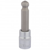 Ball End Hexagonal Socket Bits, 3/8 Sq. Dr., 10mm