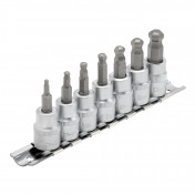 Draper Expert Ball-end Hex. Socket Bit Set, 3/8 Sq. Dr., 48mm (7 Piece)