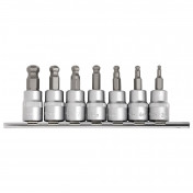 Draper Expert Ball-end Hex. Socket Bit Set, 3/8 Sq. Dr., 48mm (7 Piece)