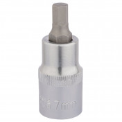 Hexagonal Socket Bits, 1/2 Sq. Dr., 7mm