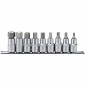 Metric Hex. Socket Bit Set, 1/2 Sq. Dr., 55mm (9 Piece)