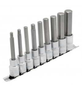 Draper Expert Long Metric Hex. Socket Bit Set, 1/2 Sq. Dr., 100mm (9 Piece)