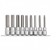 Draper Expert Long Metric Hex. Socket Bit Set, 1/2 Sq. Dr., 100mm (9 Piece)