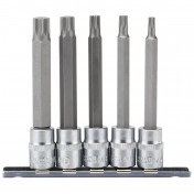 Spline Socket Bit Set, 3/8 Sq. Dr. (5 Piece)