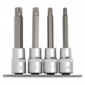 Draper Expert Spline Socket Bit Set, 1/2 Sq. Dr. (4 Piece)