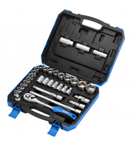 Draper HI-TORQ® Combined MM/AF Socket Set, 1/2 Sq. Dr. (33 Piece)