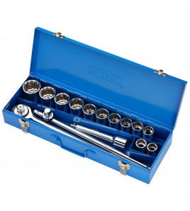 Draper HI-TORQ® Metric Socket Set in Metal Case, 3/4 Sq. Dr. (15 Piece)