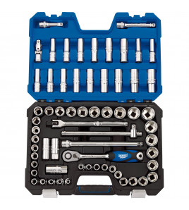 Draper Expert MM/AF Combined Socket Set, 1/2 Sq. Dr. (63 Piece)