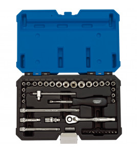 Draper Expert Combined MM/AF Socket Set, 1/4 Sq. Dr. (40 Piece)