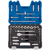 Draper Expert Combined MM/AF Socket Set, 3/8 Sq. Dr., Blue (41 Piece)