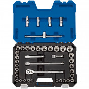 Draper Expert HI-TORQ® Combined MM/AF Socket Set, 1/2 Sq. Dr., Blue (41 Piece)