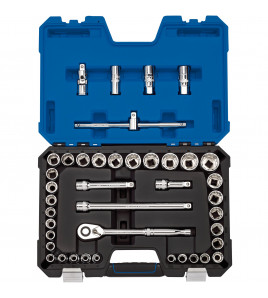 Draper Expert HI-TORQ® Combined MM/AF Socket Set, 1/2 Sq. Dr., Blue (41 Piece)