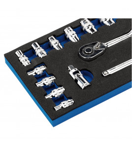 Draper Expert Metric Socket Set, 1/4 Sq. Dr. (26 Piece)