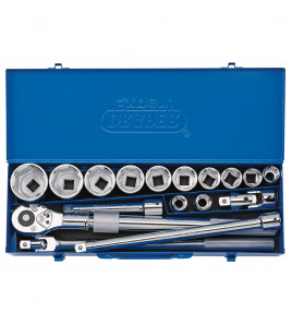 Draper Expert Metric Socket Set in Metal Case, 3/4 Sq. Dr. (17 Piece)