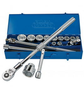 Draper Expert Metric Socket Set in Metal Case, 3/4 Sq. Dr. (17 Piece)