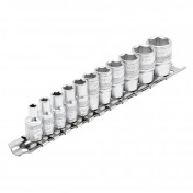 Draper Expert Imperial Socket Set on a Metal Rail, 1/4 Sq. Dr. (11 Piece)