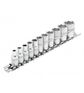 Draper Expert Imperial Socket Set on a Metal Rail, 1/4 Sq. Dr. (11 Piece)