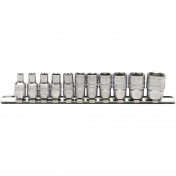 Imperial Socket Set on a Metal Rail, 1/4 Sq. Dr. (11 Piece)