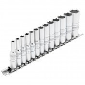 Draper Expert Deep Metric Socket Set on a Metal Rail, 1/4 Sq. Dr. (13 Piece)