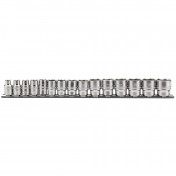 Draper Expert Metric Socket Set on a Metal Rail, 3/8 Sq. Dr. (15 Piece)