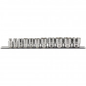 Imperial Socket Set on a Metal Rail, 3/8 Sq. Dr. (11 Piece)