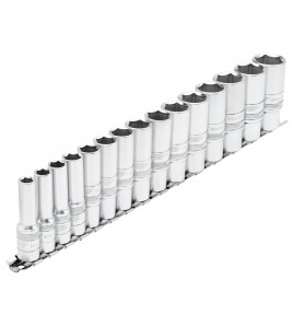 Draper Expert Metric Deep Socket Set on a Metal Rail, 3/8 Sq. Dr. (15 Piece)