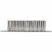 Imperial Deep Socket Set on a Metal Rail, 3/8 Sq. Dr. (11 Piece)