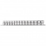 Draper Expert HI-TORQ® Metric Socket Set on a Metal Rail, 1/2 Sq. Dr. (15 Piece)