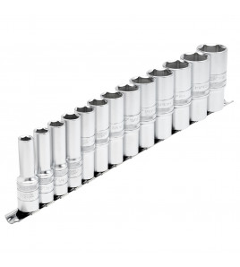Draper Expert Imperial Deep Socket on a Metal Rail, 1/2 Sq. Dr. (13 Piece)