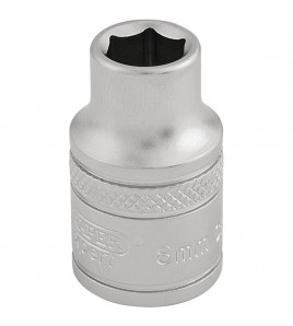 Draper Expert 6 Point Metric Socket, 3/8 Sq. Dr., 8mm
