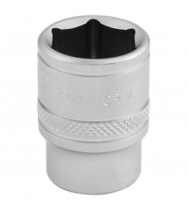 Draper Expert 6 Point Metric Socket, 3/8 Sq. Dr., 15mm