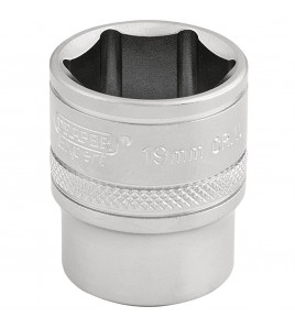 Draper Expert 6 Point Metric Socket, 3/8 Sq. Dr., 19mm