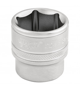 Draper Expert 6 Point Metric Socket, 3/8 Sq. Dr., 22mm