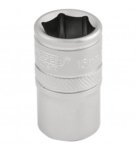 Draper Expert 6 Point Metric Socket, 1/2 Sq. Dr., 15mm