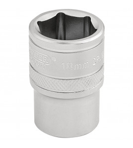 Draper Expert 6 Point Metric Socket, 1/2 Sq. Dr., 18mm
