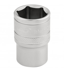 Draper Expert 6 Point Metric Socket, 1/2 Sq. Dr., 19mm