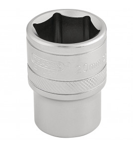 Draper Expert 6 Point Metric Socket, 1/2 Sq. Dr., 20mm