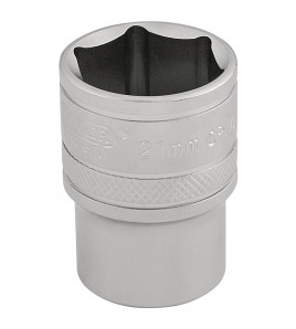 Draper Expert 6 Point Metric Socket, 1/2 Sq. Dr., 21mm