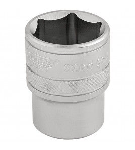 Draper Expert 6 Point Metric Socket, 1/2 Sq. Dr., 22mm