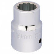 12 Point Socket, 3/4 Sq. Dr., 19mm