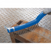 3 Row Stainless Steel Wire Scratch Brush with Scraper, 350mm