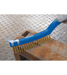 Brass Wire Scratch Brush with Scraper, 350mm