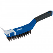 4 Row Carbon Steel Wire Scratch Brush with Scraper, 285mm