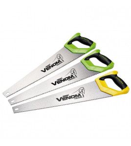 Draper Venom® 2 x First Fix & 1 x Second Fix Double Ground Handsaws, 500mm, 7tpi/8ppi & 11tpi/12ppi (Pack of 3)